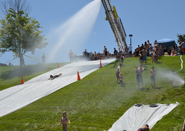 Clive fiestival's slip and slide